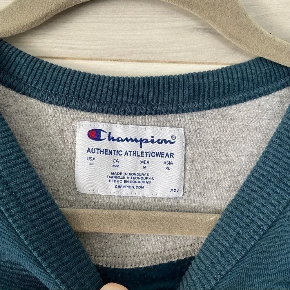 CHAMPION Teal Crewneck Sweater Sz Medium - Picture 3 of 5